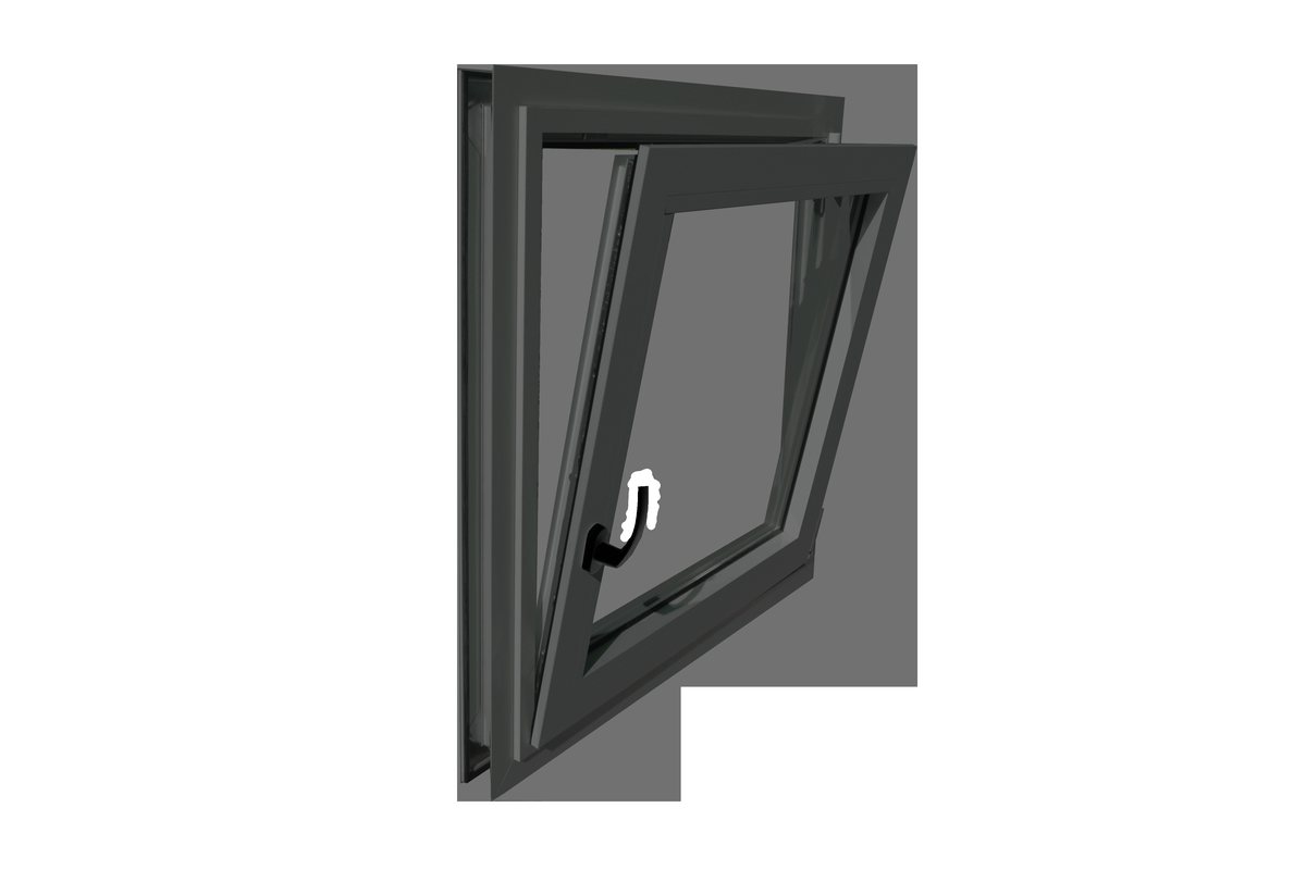 Aluminium draaikiepraam in antraciet