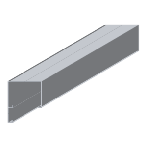 Clickfix 40 bovenprofiel zonder lip, aluminium profiel, 3D-aanzicht