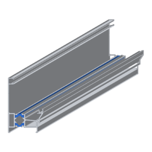 Alu 40 mm onderprofiel thermisch onderbroken, aluminium profiel, 3D-aanzicht