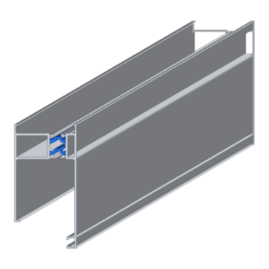 Clickfix 40 boven- en zijprofiel thermisch onderbroken, aluminium profiel, 3D-aanzicht
