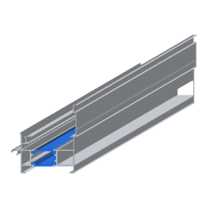 60 mm onderprofiel thermisch onderbroken, aluminium profiel, 3D-aanzicht