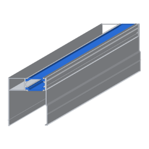 60 mm bovenprofiel thermisch onderbroken, aluminium profiel, 3D-aanzicht