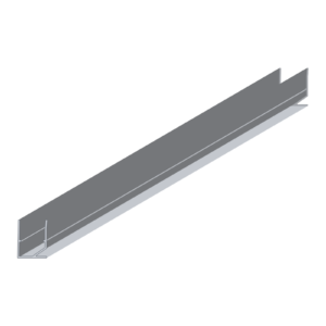 U-profiel 16 mm, aluminium profiel, 3D-aanzicht