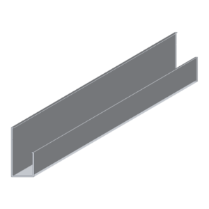 Vee-lux U-profiel, aluminium profiel, 3D-aanzicht