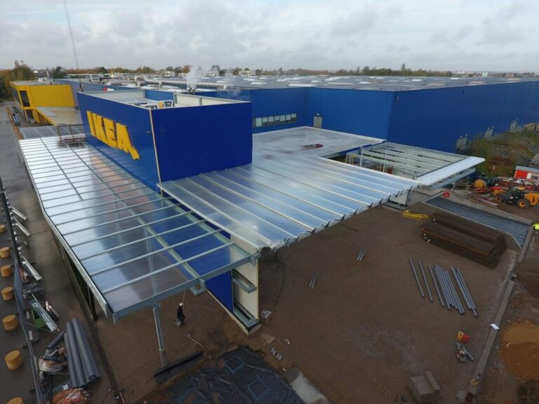 Projectfoto Marlon ST kanaalplaten bij IKEA Zaventem