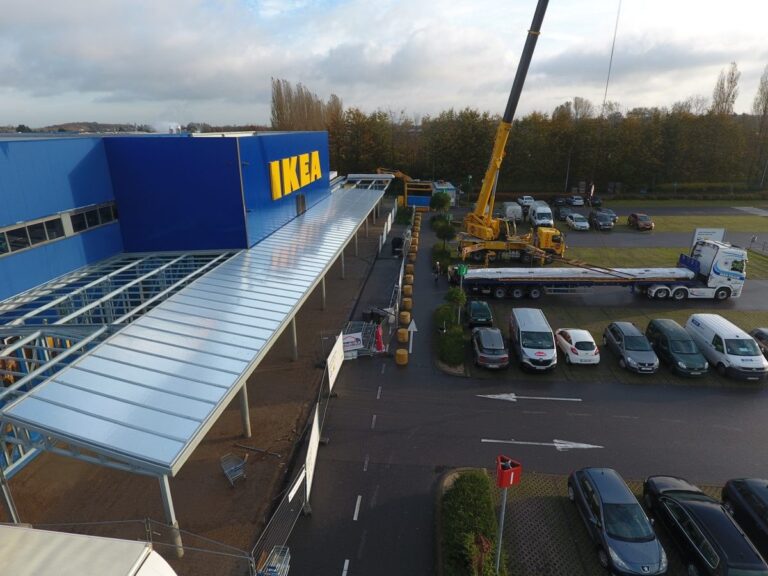 Projectfoto Marlon ST kanaalplaten bij IKEA Zaventem