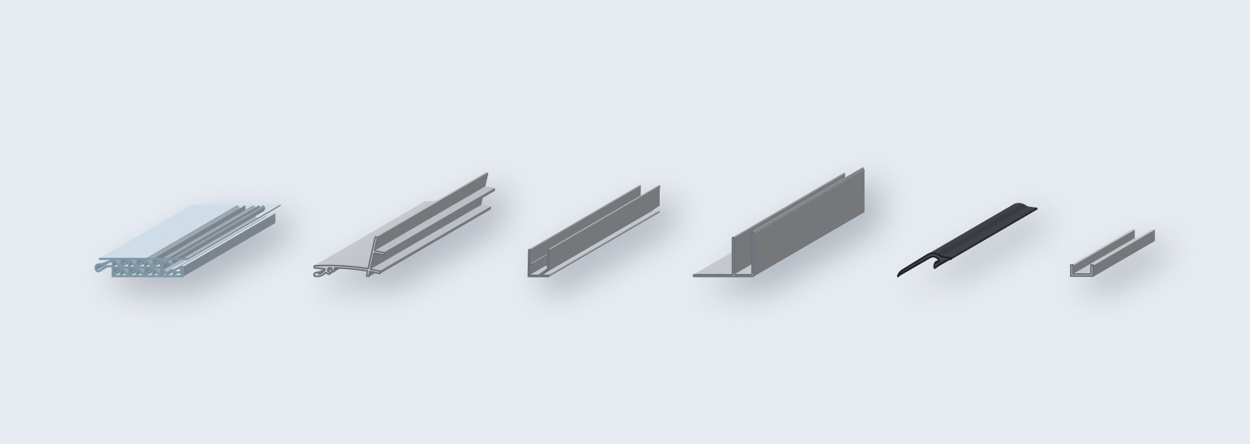 Click Loc dakpaneel 16 mm met muurprofiel, U-profiel, F-profiel, muuraansluitrubber en bevestigingsclip