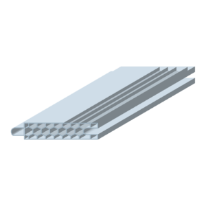 Polycarbonaat klikpaneel 16 mm, doorsnede met klikverbinding, 3D-aanzicht