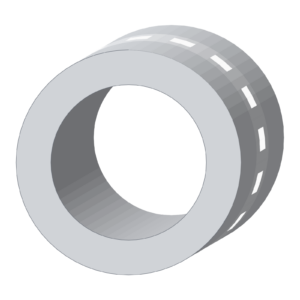 Rol open, ventilerende aluminium tape 38 mm, 3D-aanzicht