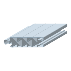 Klikpaneel Mono-X 40 mm, doorsnede met X-structuur, 3D-aanzicht