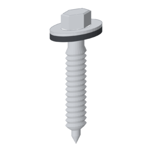 Houtschroef 6,5 x 38 mm met 16 mm inox ring en afdichting, 3D-aanzicht
