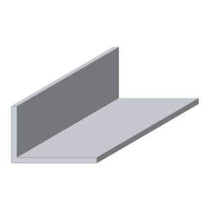 Aluminium eindstuk in L-vorm 20 x 30 x 65 mm, 3D-aanzicht